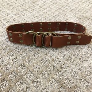 Hammit Stud Belt Brass Hardware Tobacco Leather